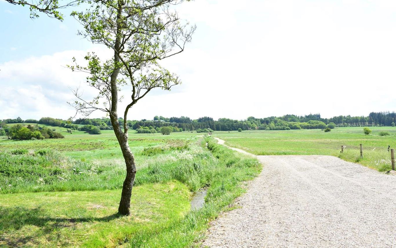 Smuk anlagt sti i ådal.