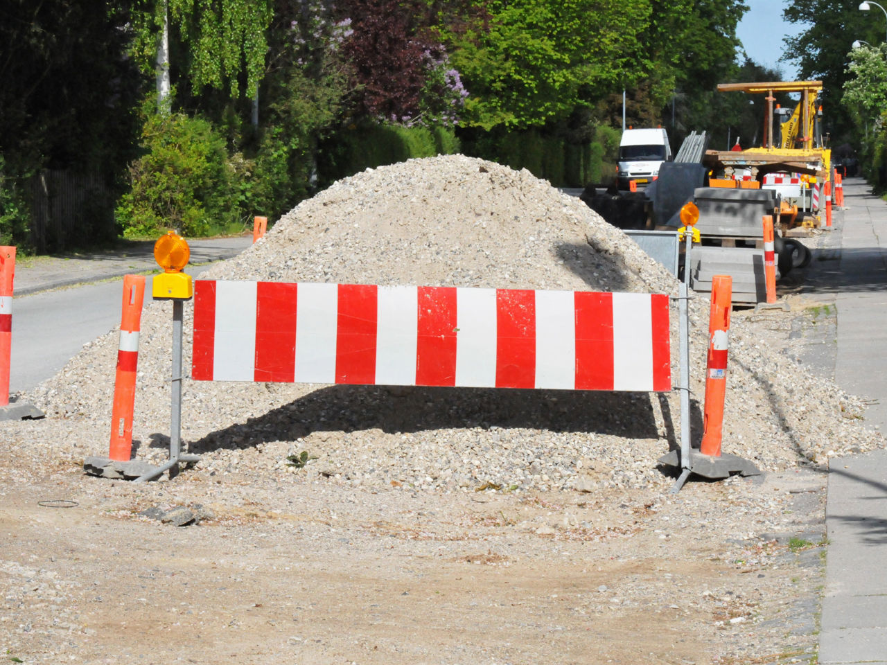 Skilt med vejarbejde