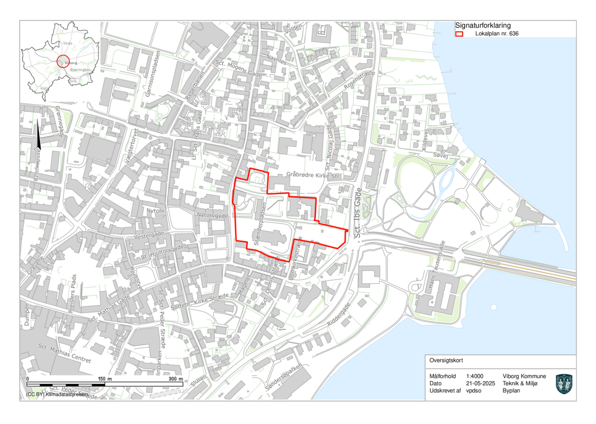 Kort over området ved Domkirkekvarteret