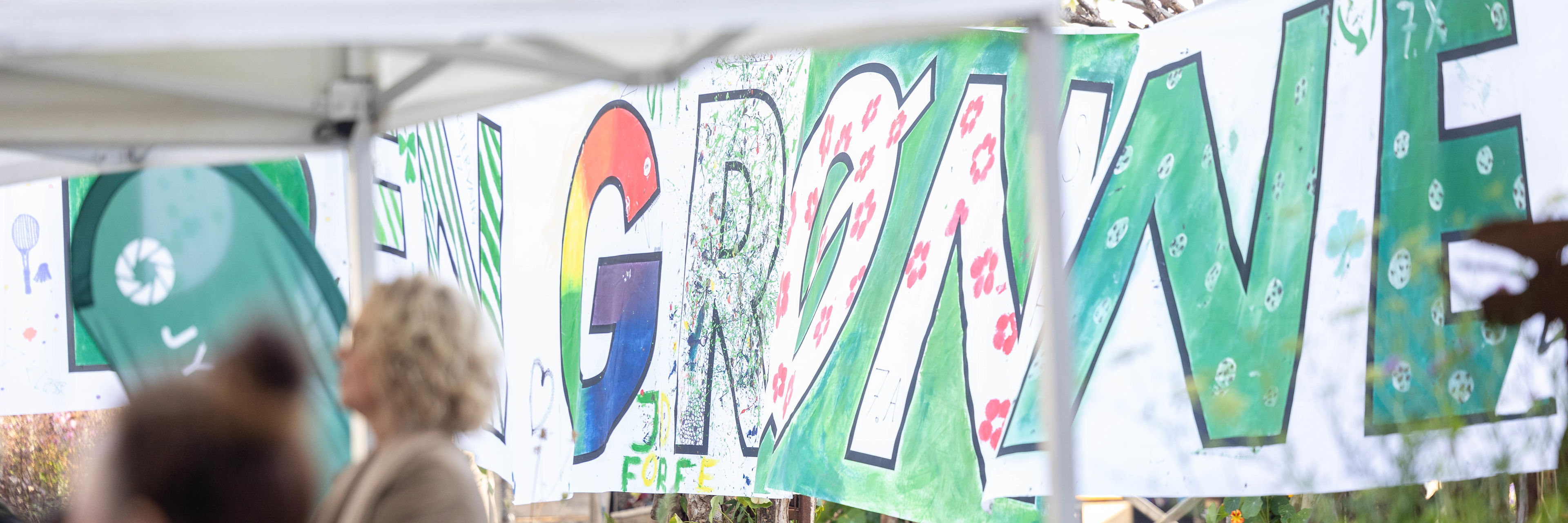 Banner med skriften: Grønne...