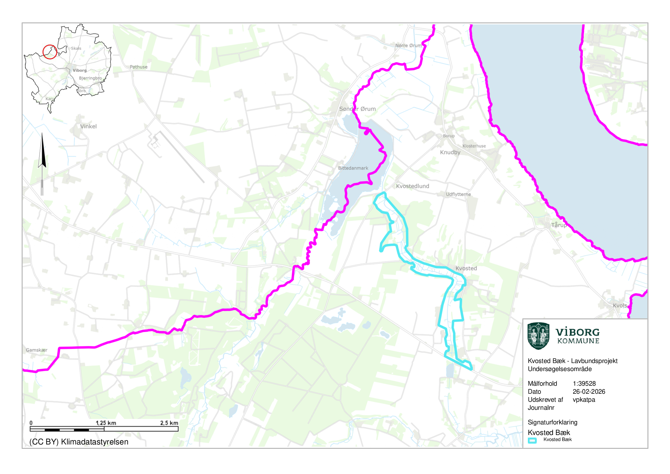 Kvosted Bæk - kort til hjemmeside