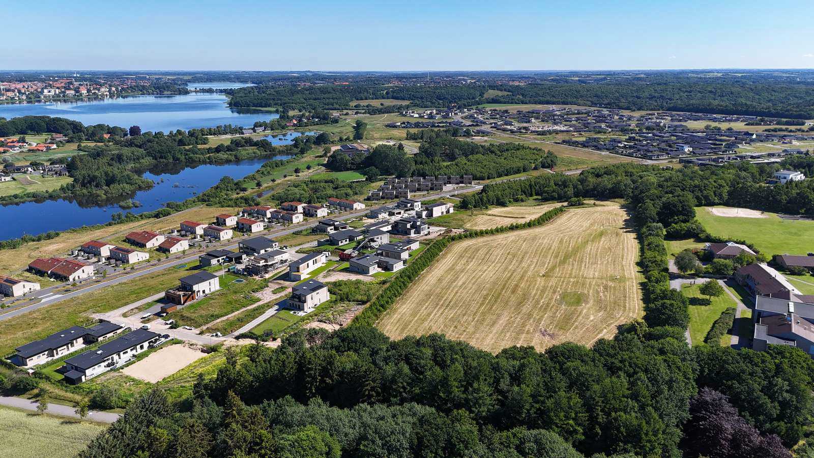 Luftfoto af ny bydel